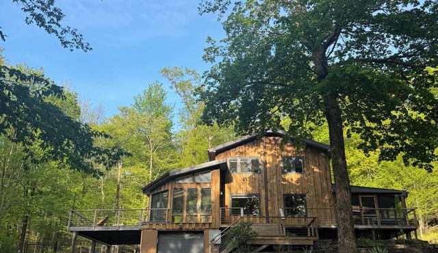 Chronogram featured, Modern Mountain Family Home above Woodstock. Dog-Friendly in Bearsville