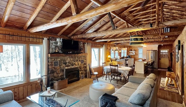 Riverfront cabin, on a secluded section of the Middle Branch, Pere Marquette in Baldwin